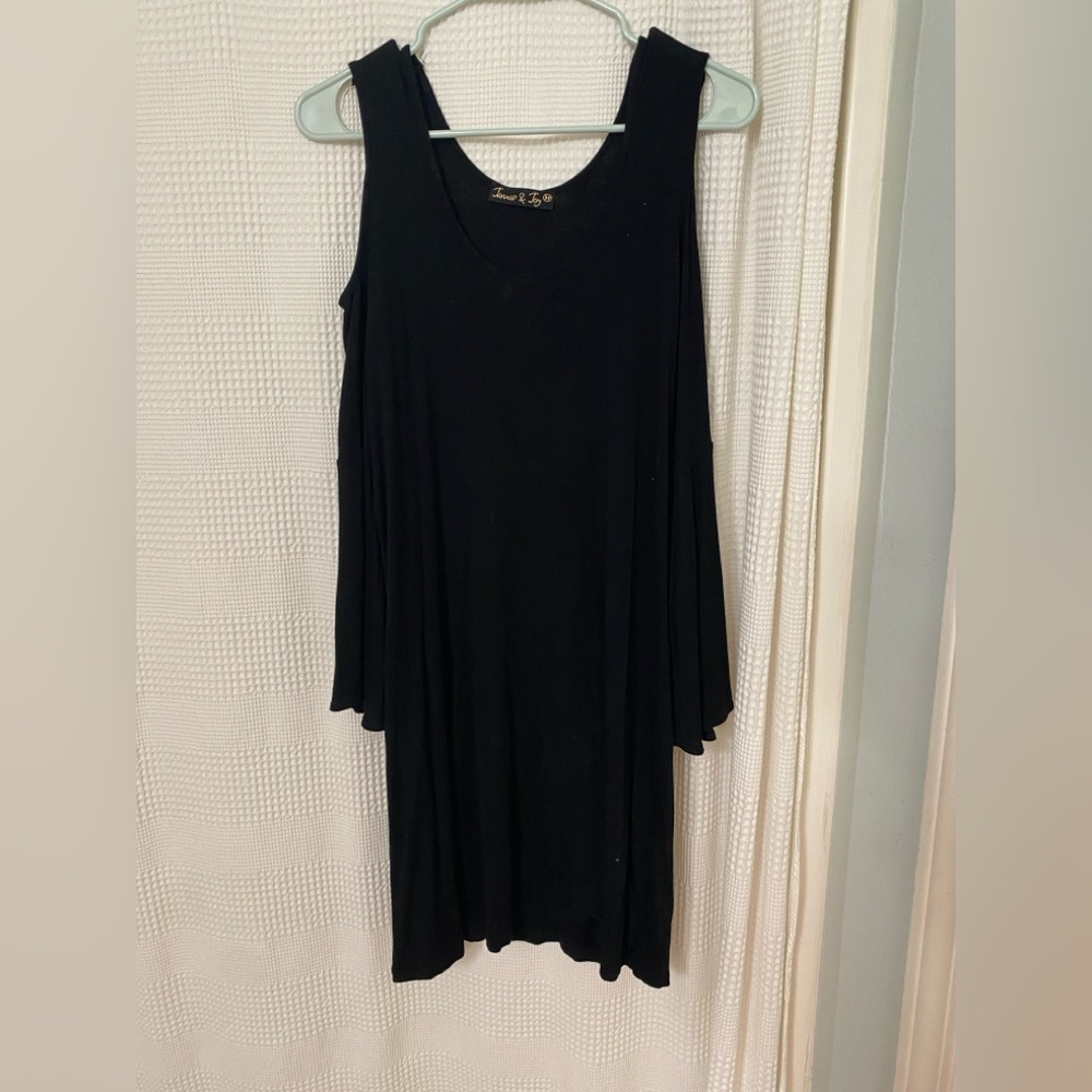 Black Long Sleeve Dress with Shoulder Cutouts